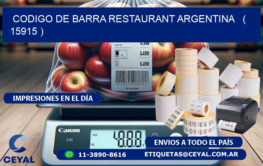 CODIGO DE BARRA RESTAURANT ARGENTINA   ( 15915 )