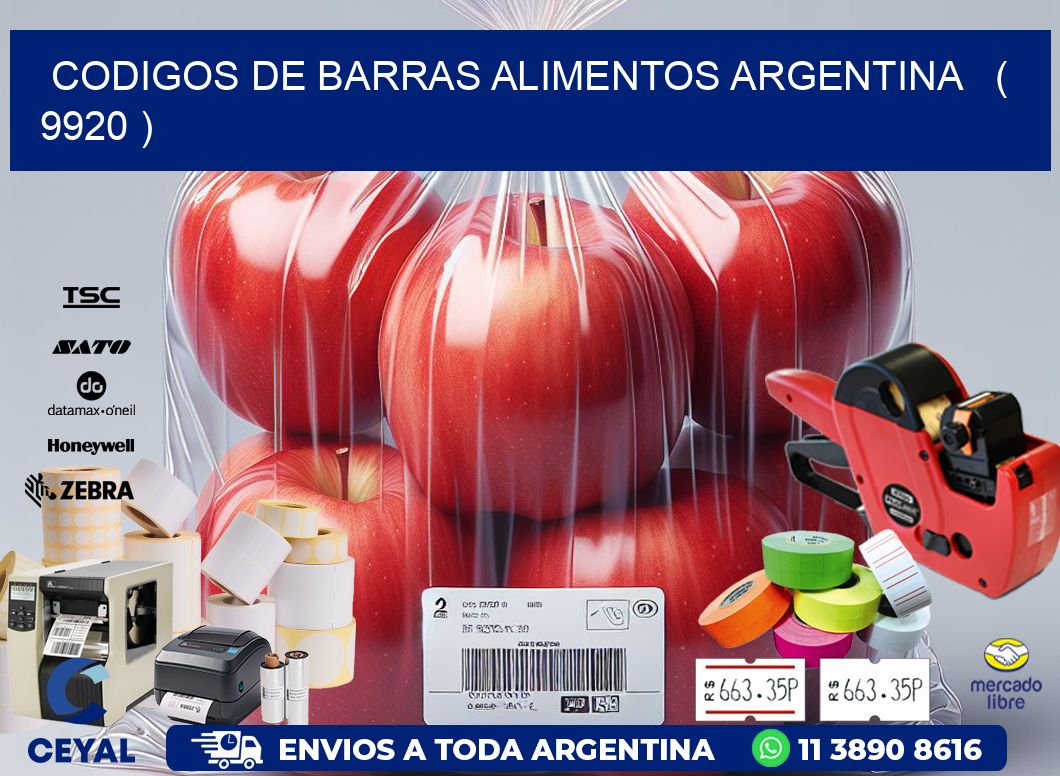 CODIGOS DE BARRAS ALIMENTOS ARGENTINA   ( 9920 )