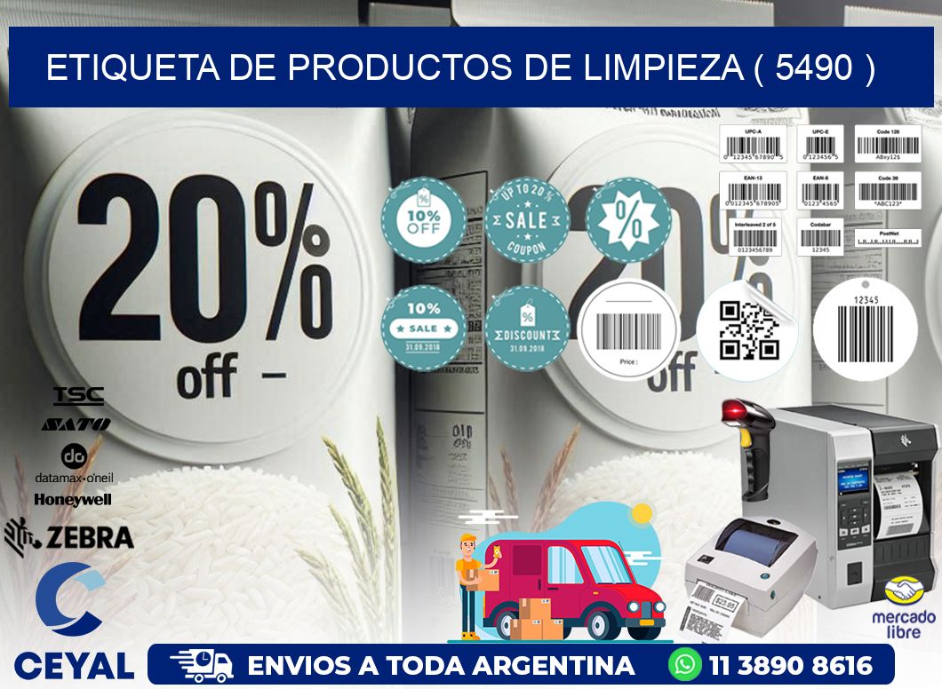 ETIQUETA DE PRODUCTOS DE LIMPIEZA ( 5490 )