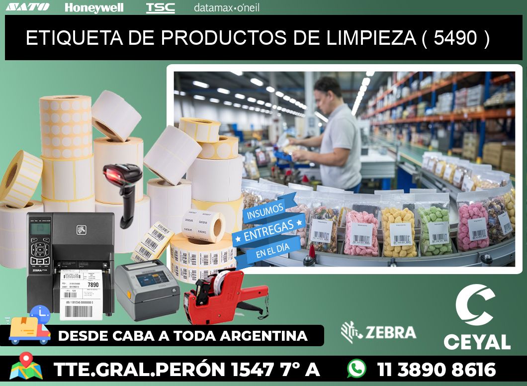 ETIQUETA DE PRODUCTOS DE LIMPIEZA ( 5490 )