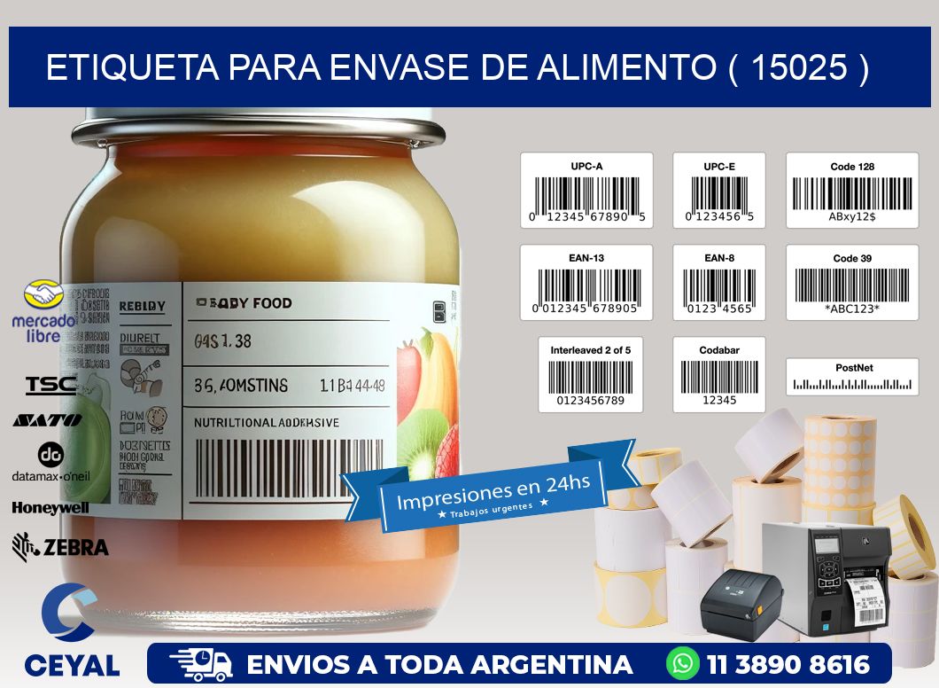 ETIQUETA PARA ENVASE DE ALIMENTO ( 15025 )