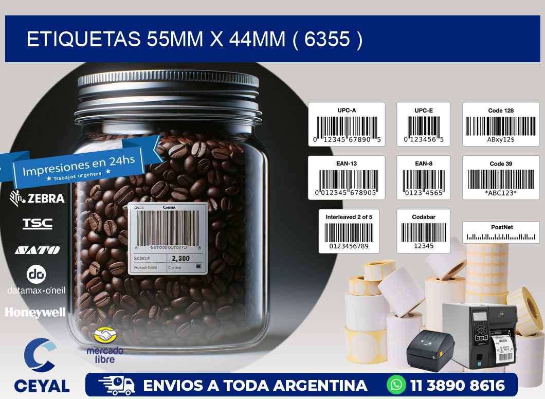 ETIQUETAS 55MM X 44MM ( 6355 )