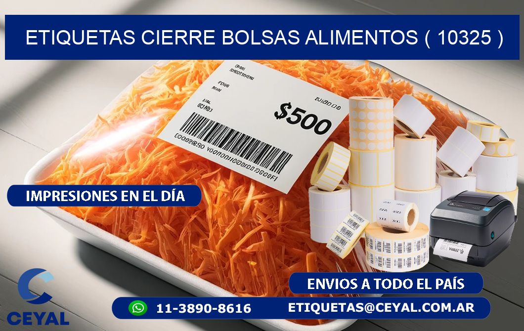 ETIQUETAS CIERRE BOLSAS ALIMENTOS ( 10325 )