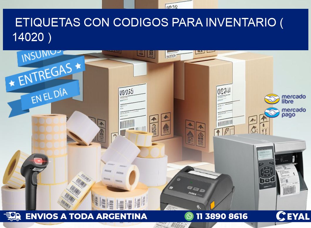 ETIQUETAS CON CODIGOS PARA INVENTARIO ( 14020 )