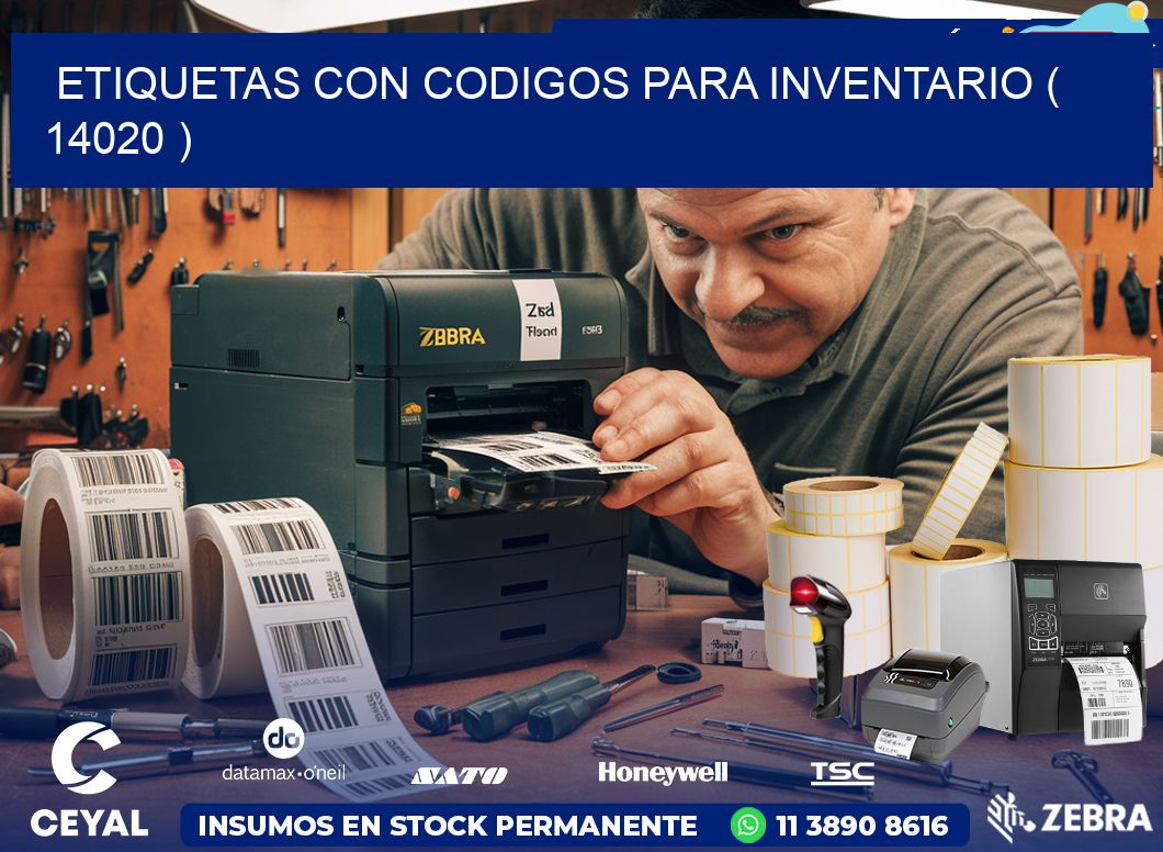 ETIQUETAS CON CODIGOS PARA INVENTARIO ( 14020 )