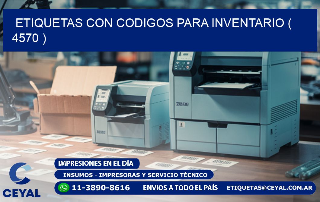 ETIQUETAS CON CODIGOS PARA INVENTARIO ( 4570 )