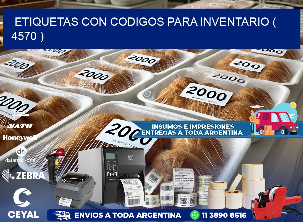 ETIQUETAS CON CODIGOS PARA INVENTARIO ( 4570 )