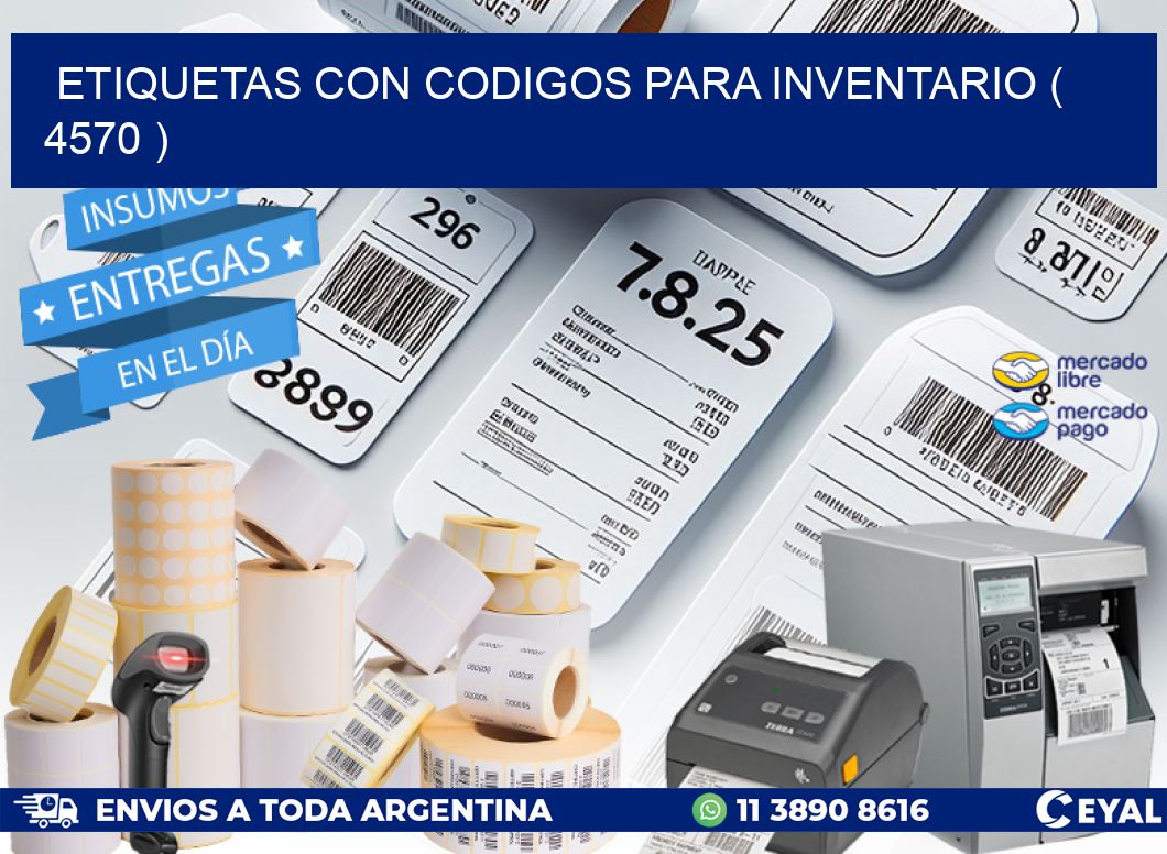 ETIQUETAS CON CODIGOS PARA INVENTARIO ( 4570 )