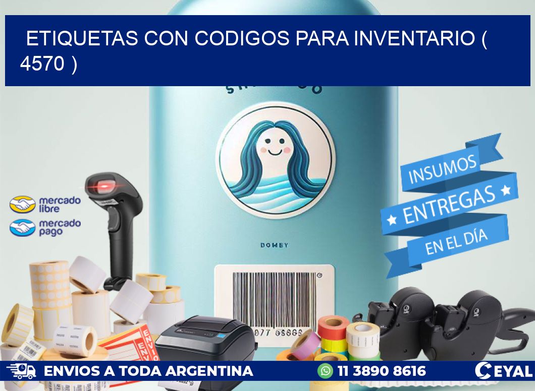 ETIQUETAS CON CODIGOS PARA INVENTARIO ( 4570 )