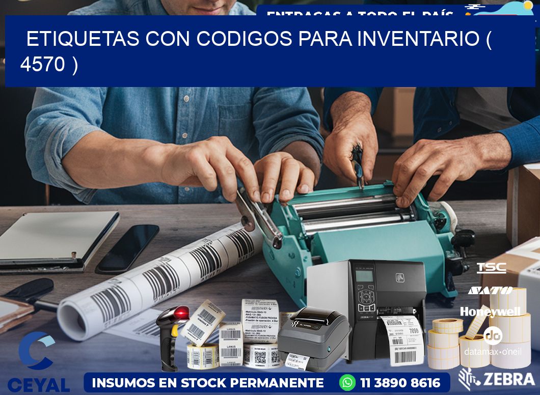 ETIQUETAS CON CODIGOS PARA INVENTARIO ( 4570 )