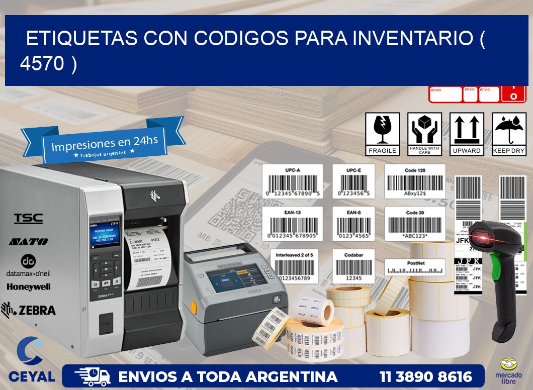 ETIQUETAS CON CODIGOS PARA INVENTARIO ( 4570 )