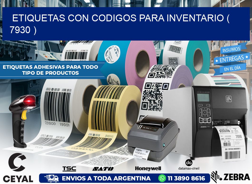 ETIQUETAS CON CODIGOS PARA INVENTARIO ( 7930 )