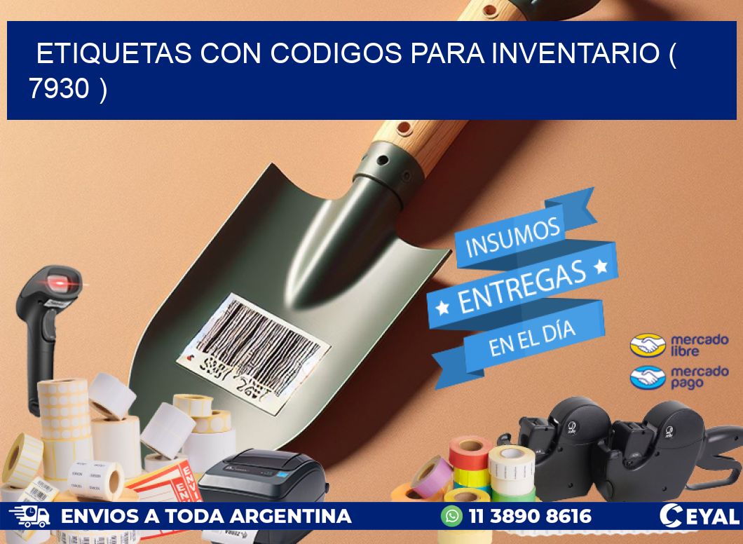 ETIQUETAS CON CODIGOS PARA INVENTARIO ( 7930 )