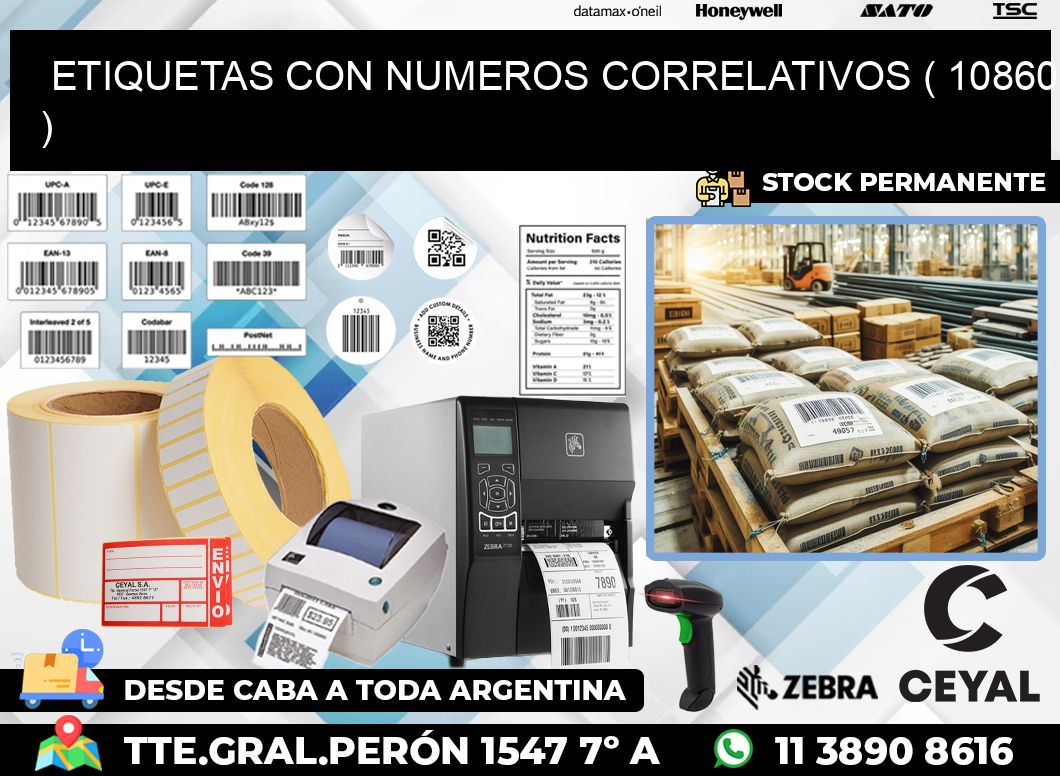ETIQUETAS CON NUMEROS CORRELATIVOS ( 10860 )