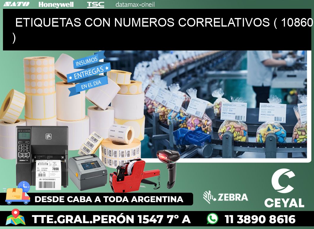 ETIQUETAS CON NUMEROS CORRELATIVOS ( 10860 )