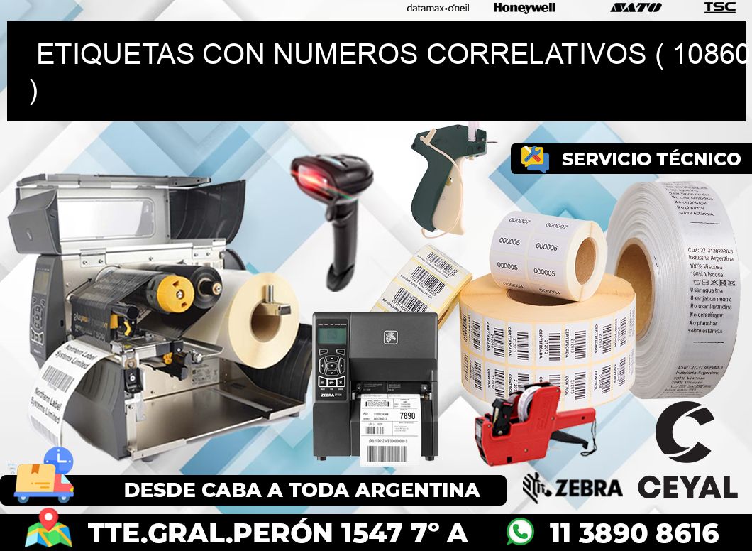 ETIQUETAS CON NUMEROS CORRELATIVOS ( 10860 )