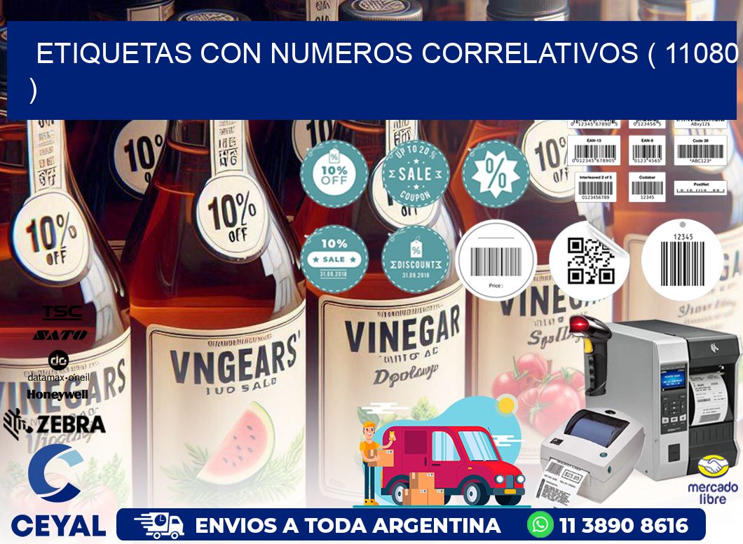 ETIQUETAS CON NUMEROS CORRELATIVOS ( 11080 )