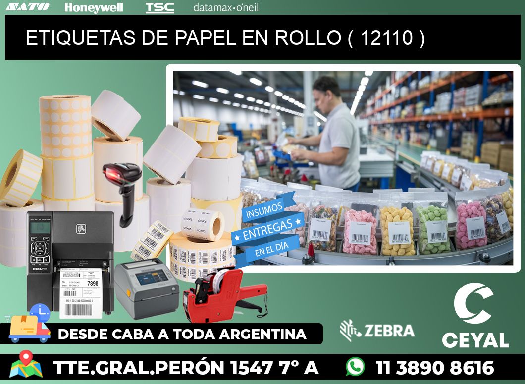 ETIQUETAS DE PAPEL EN ROLLO ( 12110 )