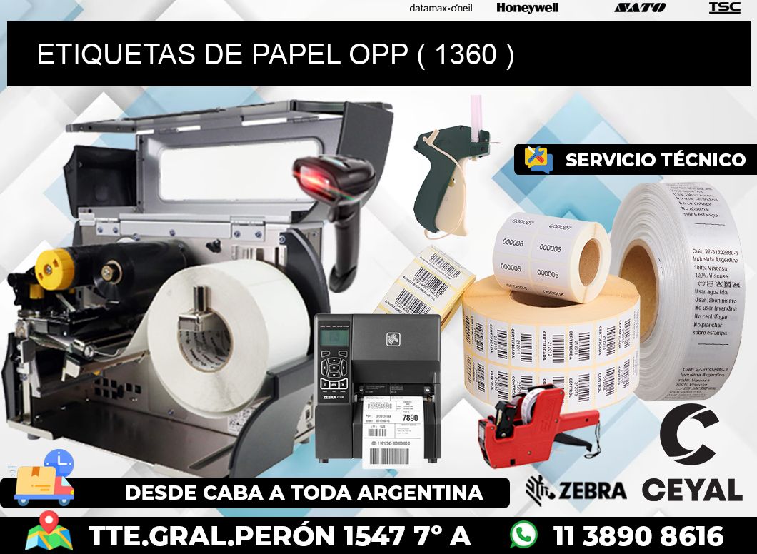 ETIQUETAS DE PAPEL OPP ( 1360 )