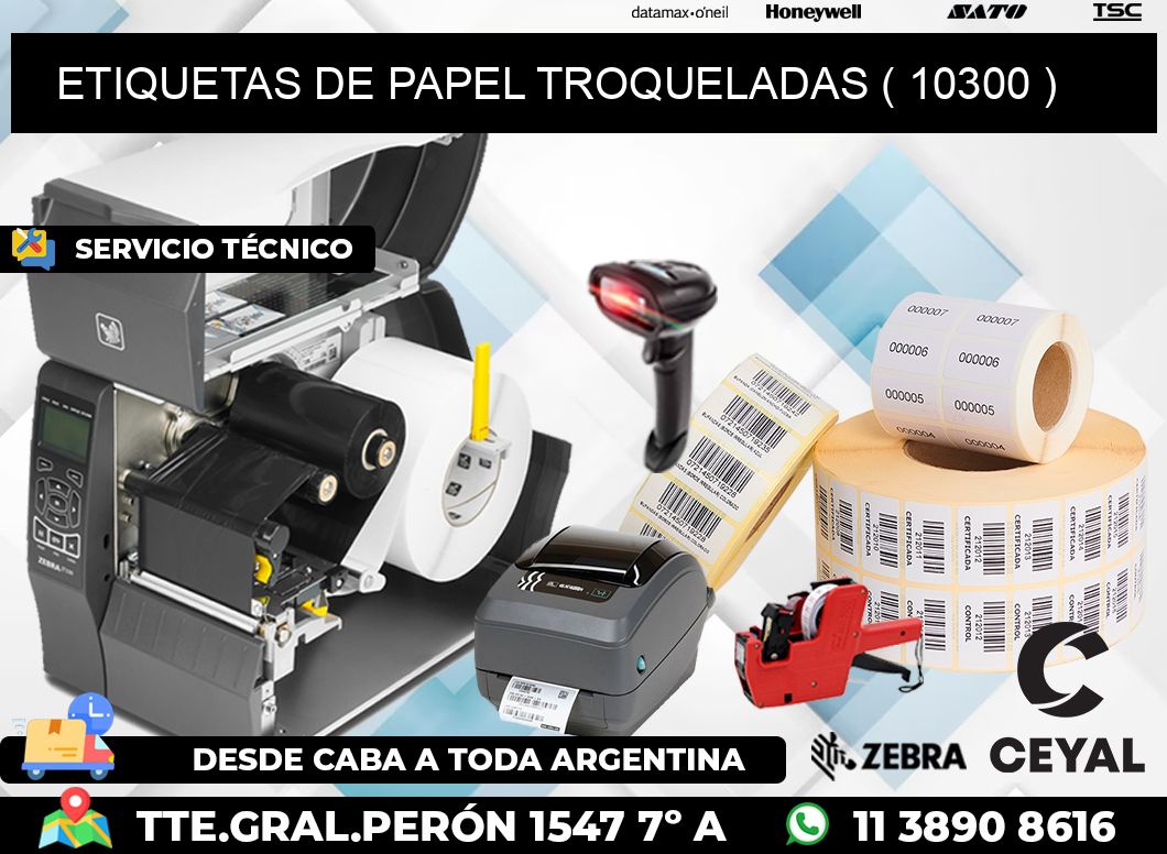 ETIQUETAS DE PAPEL TROQUELADAS ( 10300 )