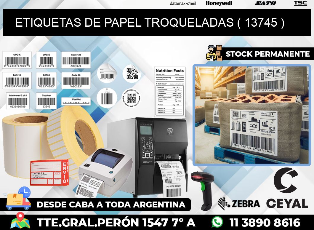 ETIQUETAS DE PAPEL TROQUELADAS ( 13745 )