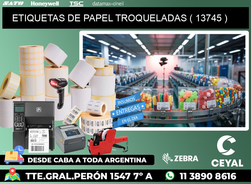 ETIQUETAS DE PAPEL TROQUELADAS ( 13745 )