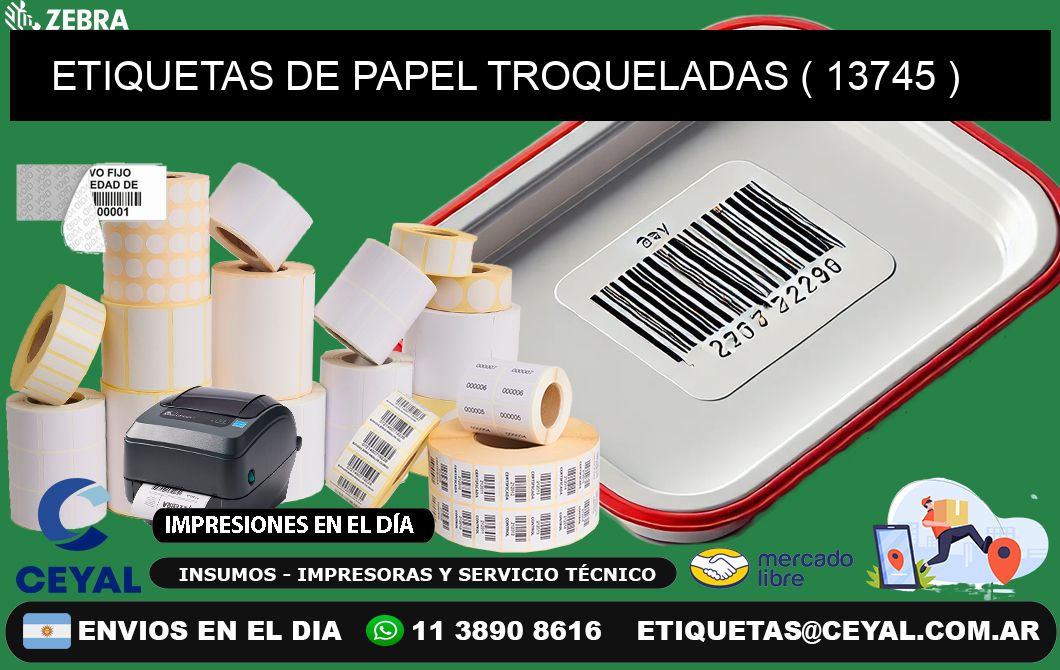 ETIQUETAS DE PAPEL TROQUELADAS ( 13745 )