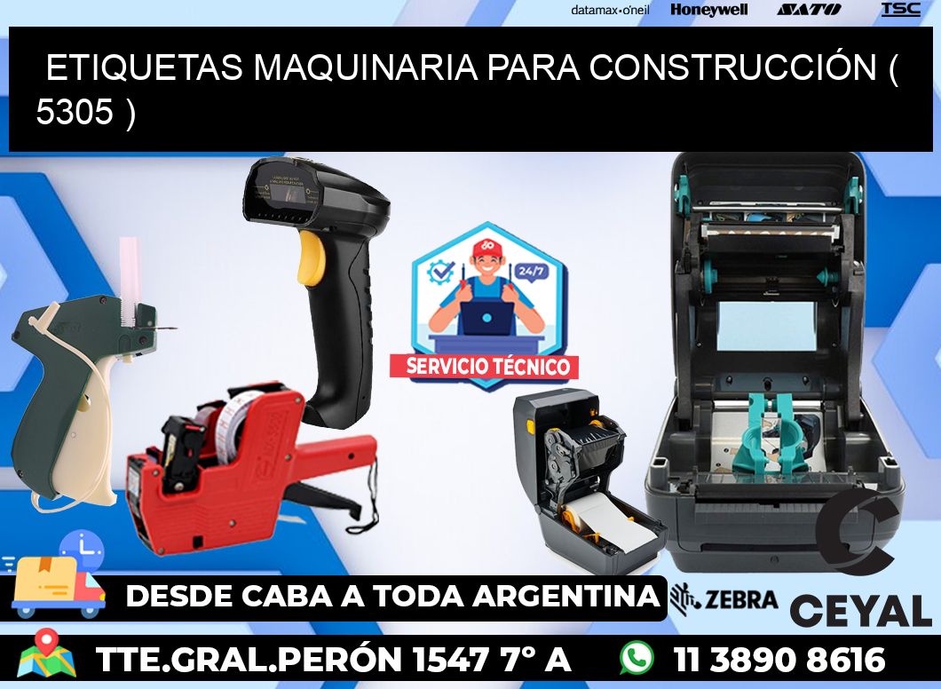 ETIQUETAS MAQUINARIA PARA CONSTRUCCIÓN ( 5305 )