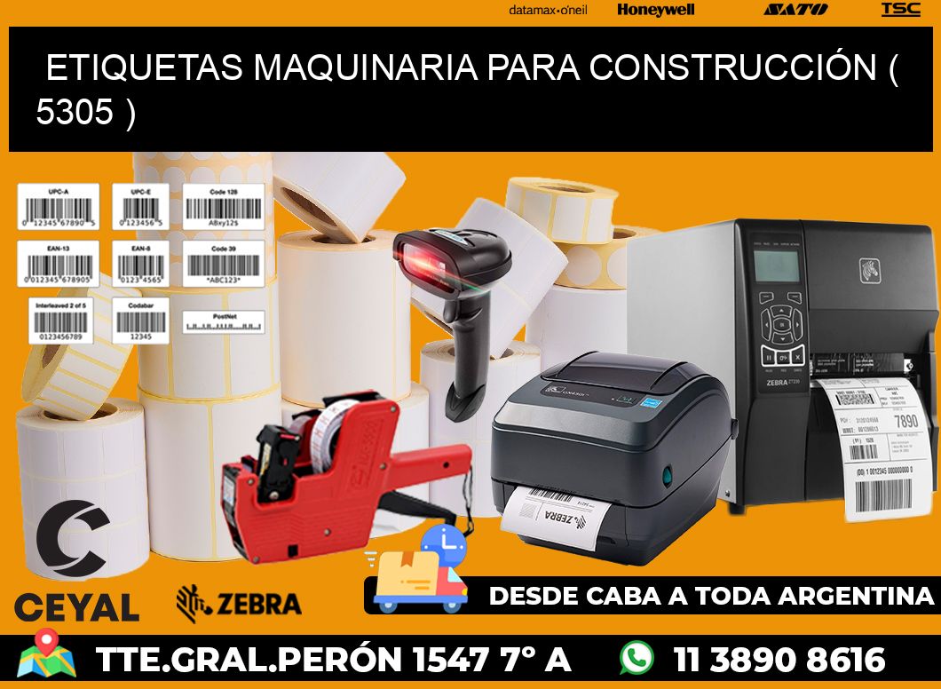 ETIQUETAS MAQUINARIA PARA CONSTRUCCIÓN ( 5305 )