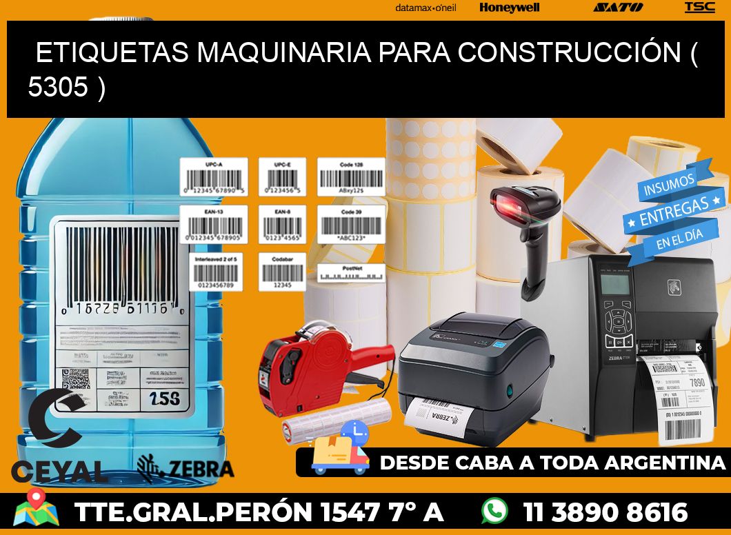 ETIQUETAS MAQUINARIA PARA CONSTRUCCIÓN ( 5305 )