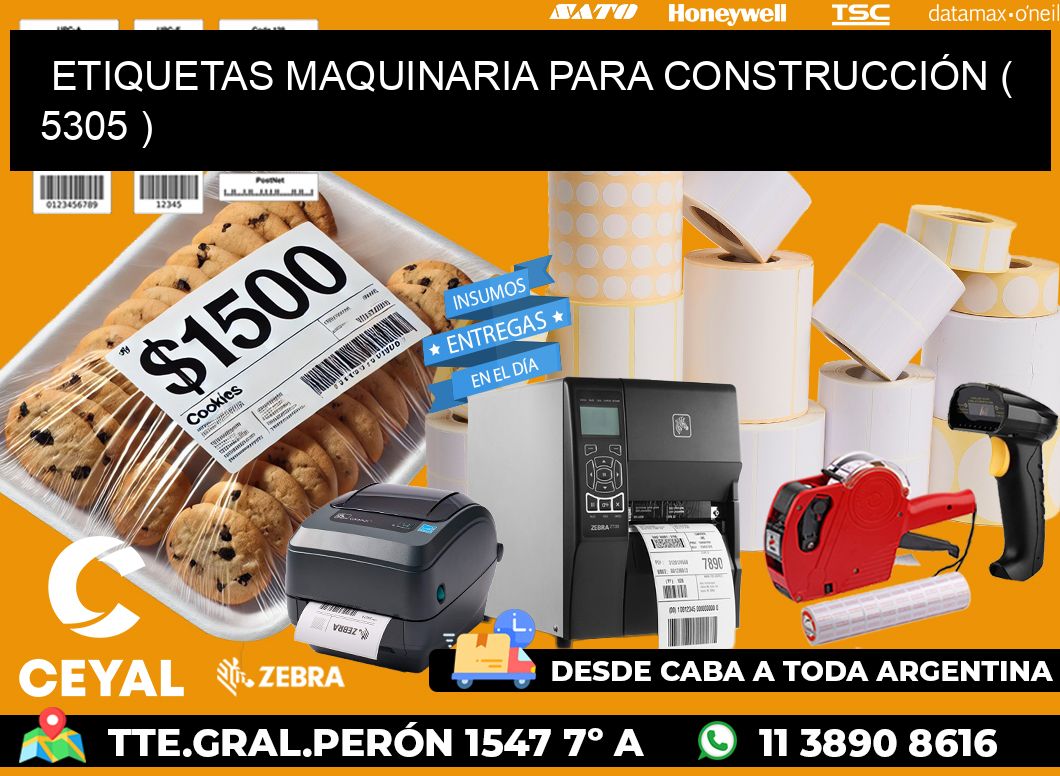 ETIQUETAS MAQUINARIA PARA CONSTRUCCIÓN ( 5305 )