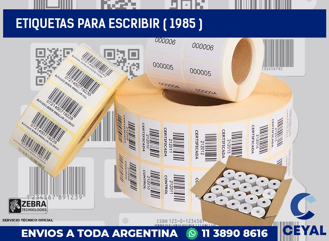 ETIQUETAS PARA ESCRIBIR ( 1985 )