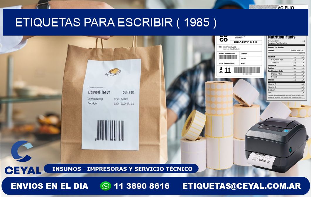 ETIQUETAS PARA ESCRIBIR ( 1985 )