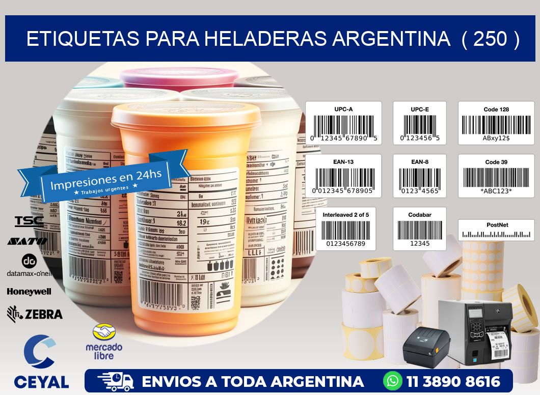 ETIQUETAS PARA HELADERAS ARGENTINA  ( 250 )