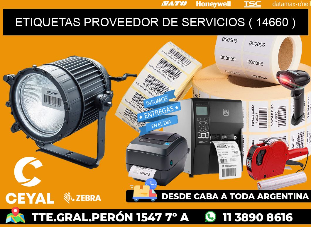 ETIQUETAS PROVEEDOR DE SERVICIOS ( 14660 )