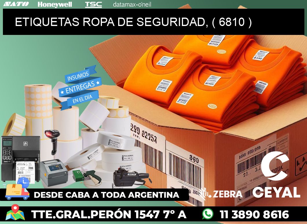 ETIQUETAS ROPA DE SEGURIDAD, ( 6810 )