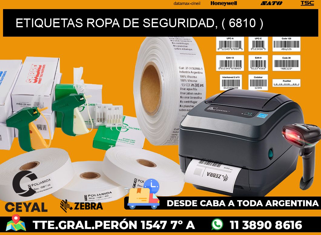 ETIQUETAS ROPA DE SEGURIDAD, ( 6810 )