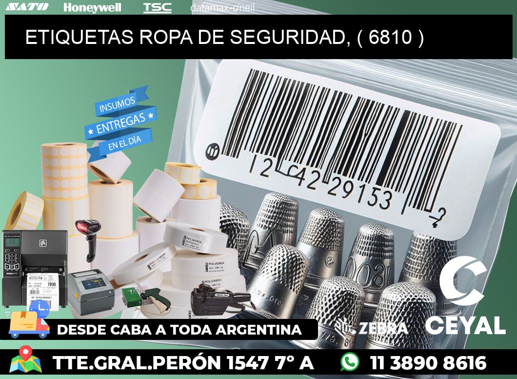 ETIQUETAS ROPA DE SEGURIDAD, ( 6810 )