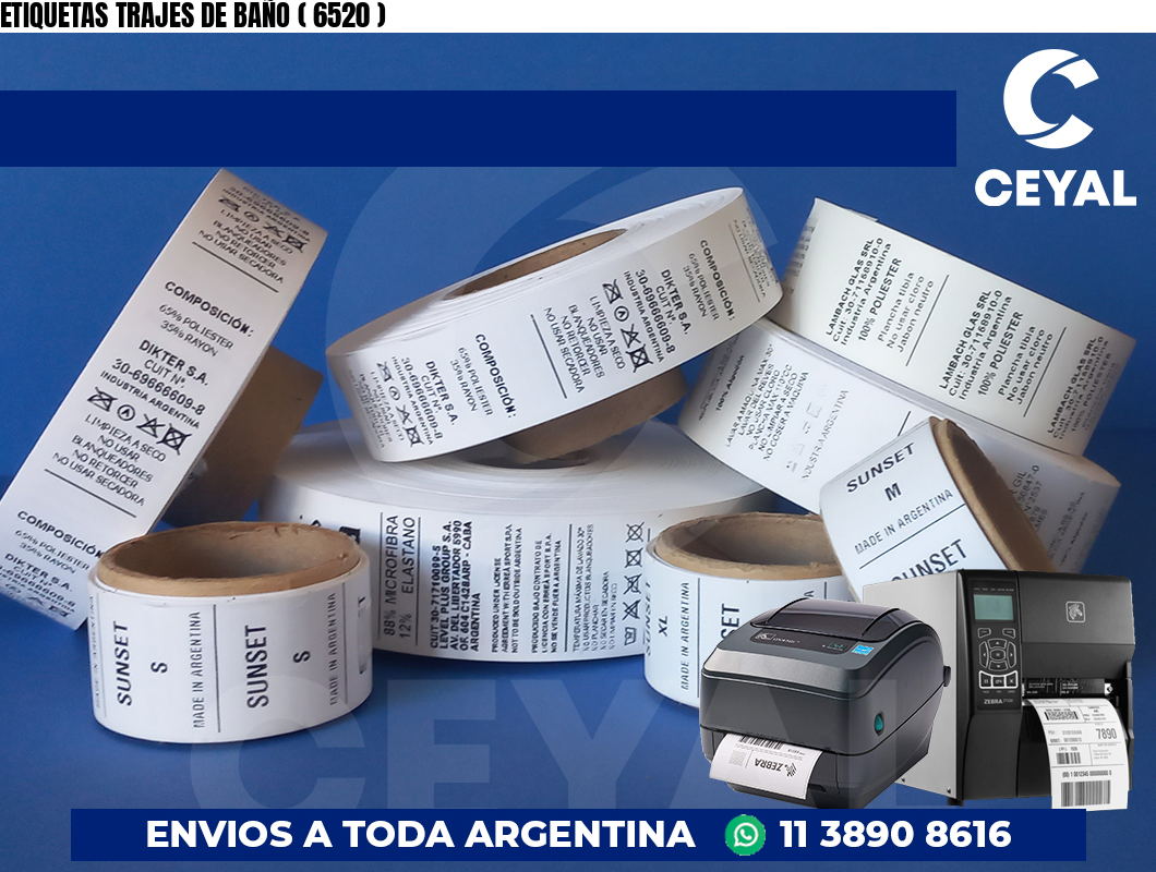 ETIQUETAS TRAJES DE BAÑO ( 6520 )