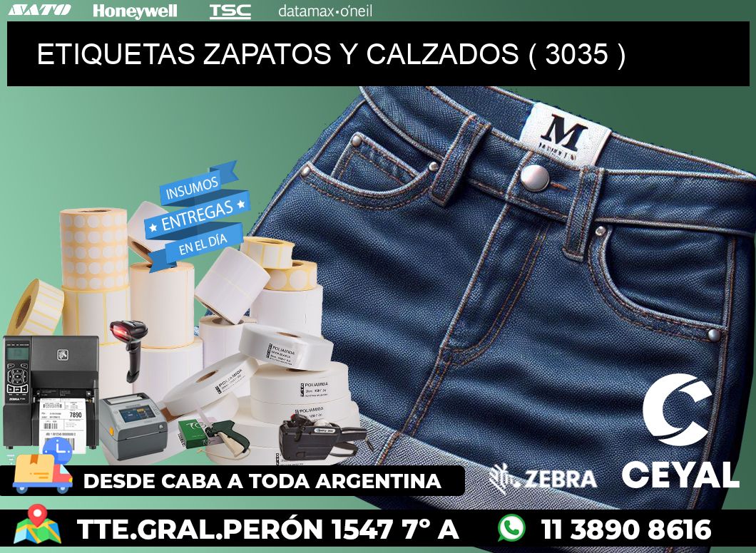 ETIQUETAS ZAPATOS Y CALZADOS ( 3035 )