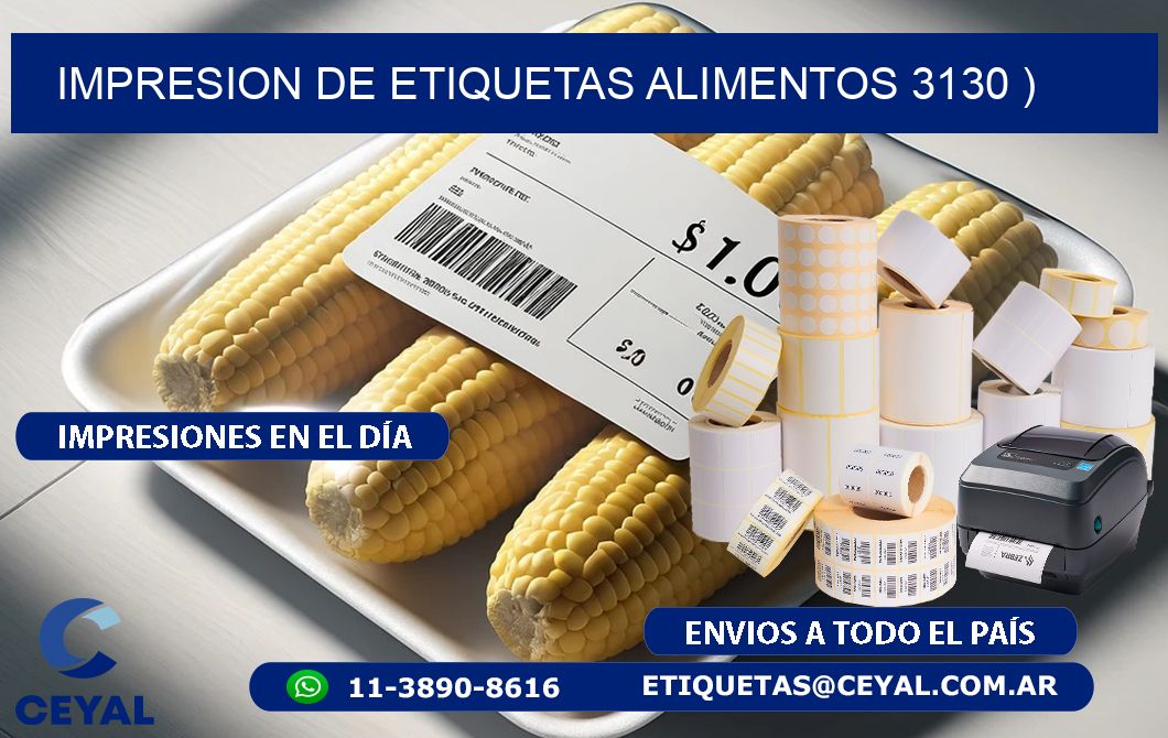 IMPRESION DE ETIQUETAS ALIMENTOS 3130 )