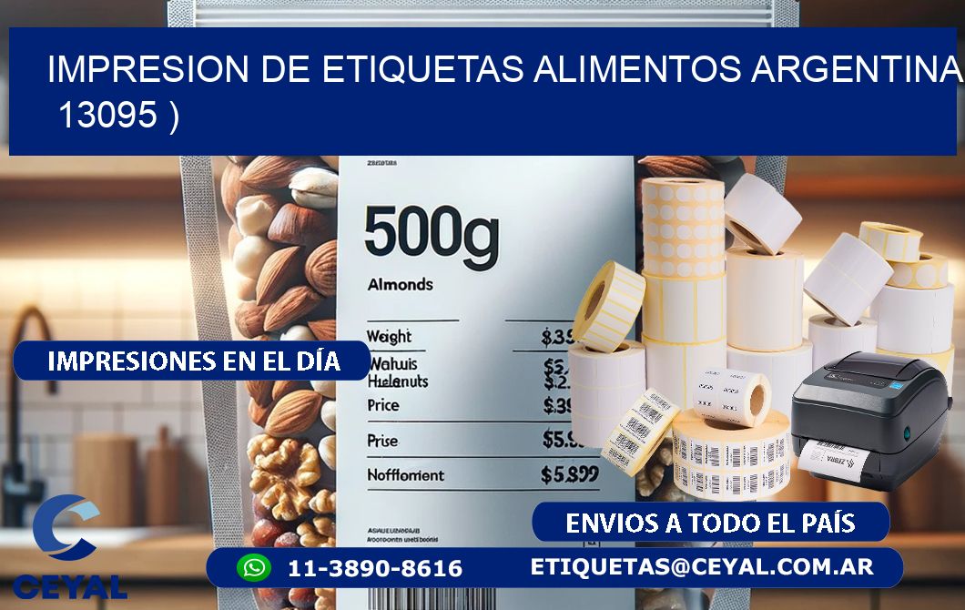 IMPRESION DE ETIQUETAS ALIMENTOS ARGENTINA   13095 )