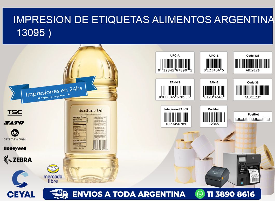 IMPRESION DE ETIQUETAS ALIMENTOS ARGENTINA   13095 )