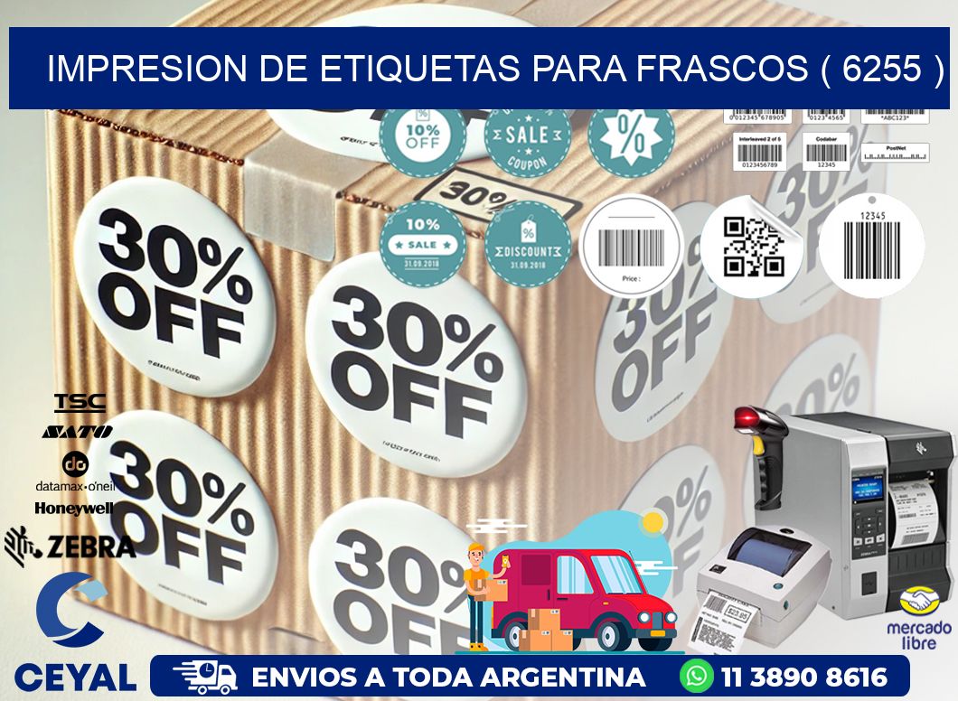 IMPRESION DE ETIQUETAS PARA FRASCOS ( 6255 )