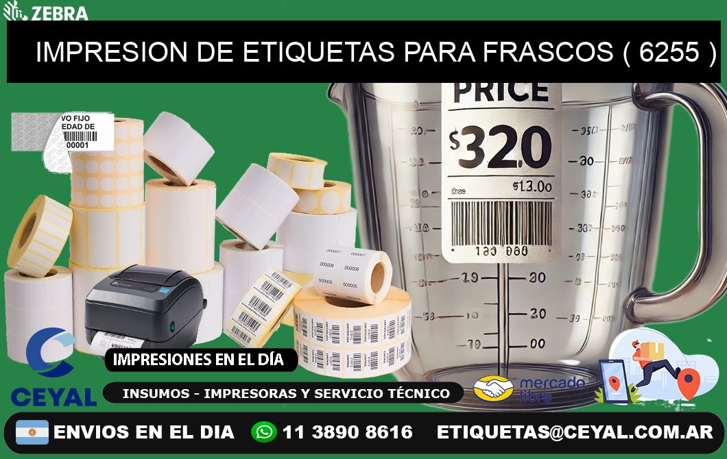 IMPRESION DE ETIQUETAS PARA FRASCOS ( 6255 )