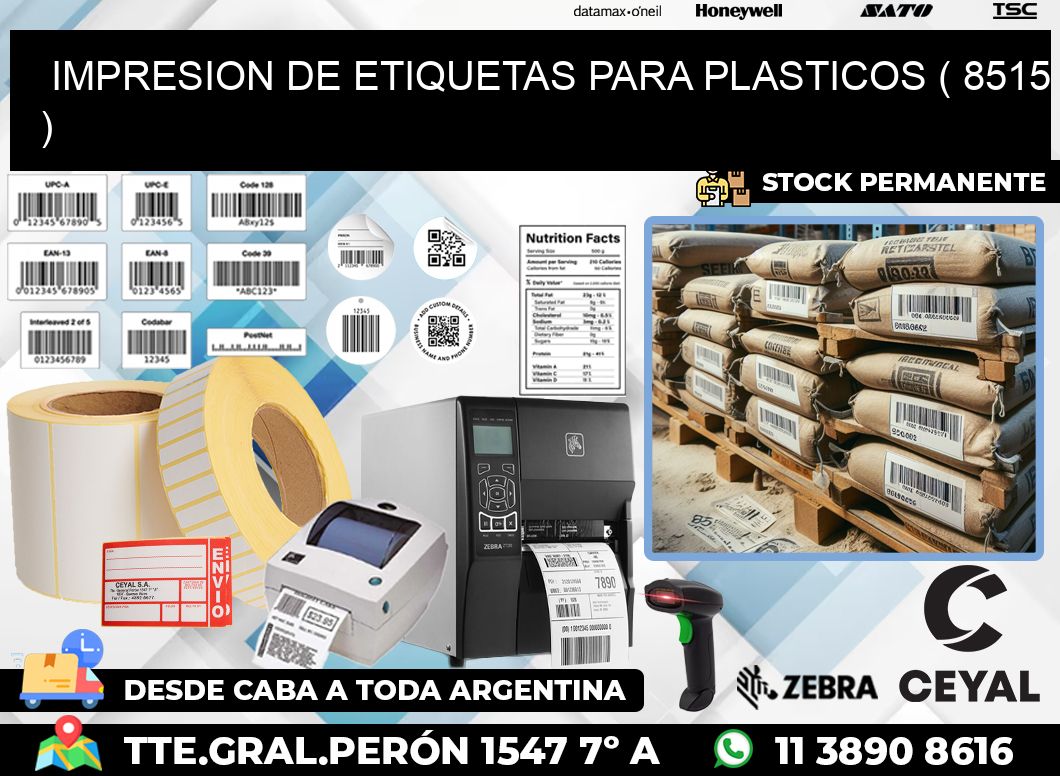 IMPRESION DE ETIQUETAS PARA PLASTICOS ( 8515 )