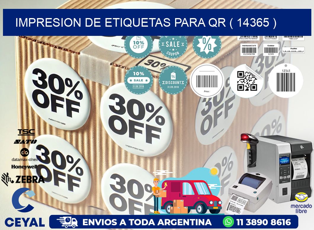 IMPRESION DE ETIQUETAS PARA QR ( 14365 )