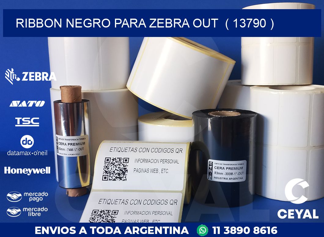 RIBBON NEGRO PARA ZEBRA OUT  ( 13790 )