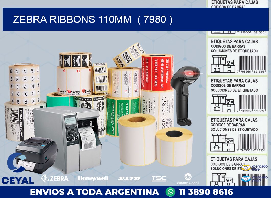 ZEBRA RIBBONS 110MM  ( 7980 )