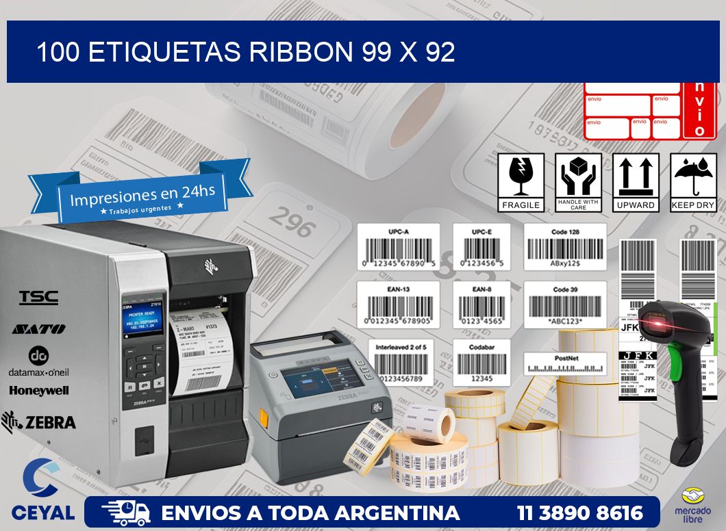 100 ETIQUETAS RIBBON 99 x 92